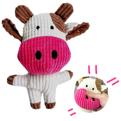 Plush Cow Squeaky Dog Toy