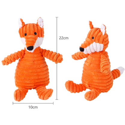 Plush Fox Squeaky Dog Toy