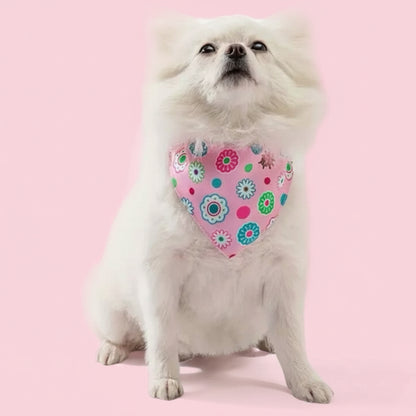 Pink Ladybug & Flowers Dog Bandana (Small & Medium)