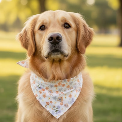 Pañuelo para perro con diseño floral de flores silvestres, talla única (para perro mediano-grande)