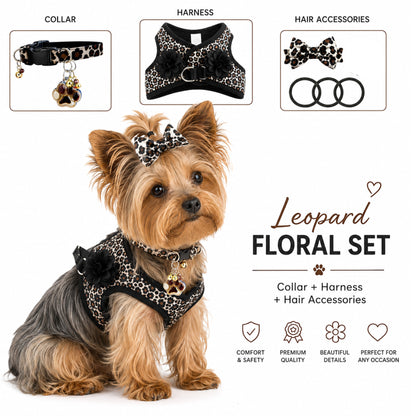 Leopard Floral Set