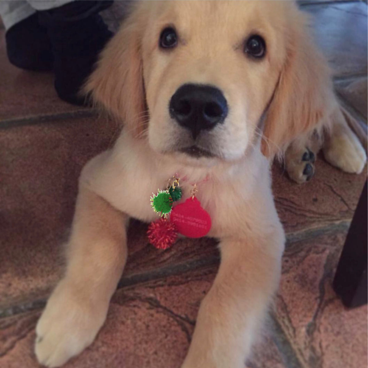 Red Christmas Pom pom Charm