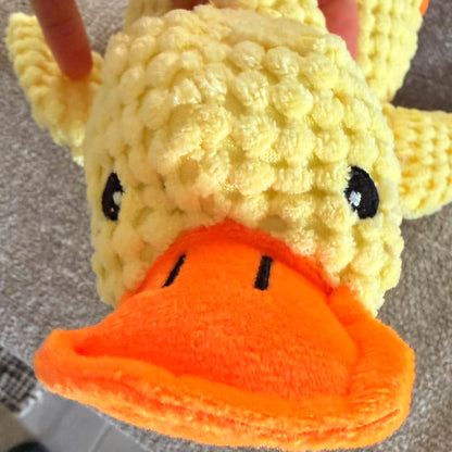 Yellow Duck Squeaky Plush Dog Toy