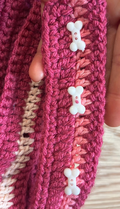 Handwoven Harness - Fuchsia, Pink & White Large