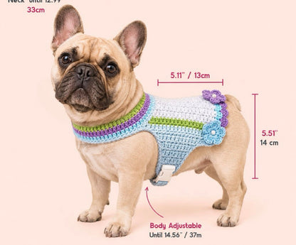Handwoven Harness - Green, Blue, Purple & White Size M