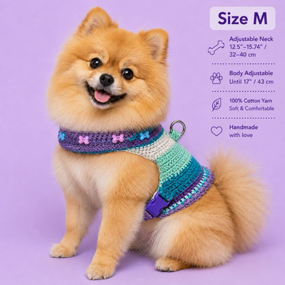 Handwoven Harness - Purple & Turquoise Medium