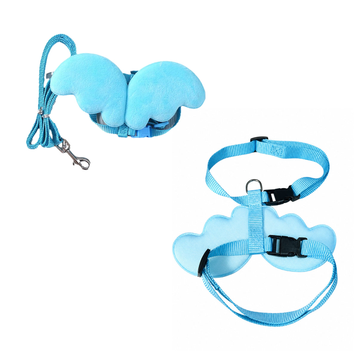 Blue Angel Wings Pet Harness &amp; Leash Set – Size M
