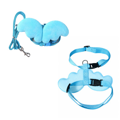 Blue Angel Wings Pet Harness &amp; Leash Set – Size M