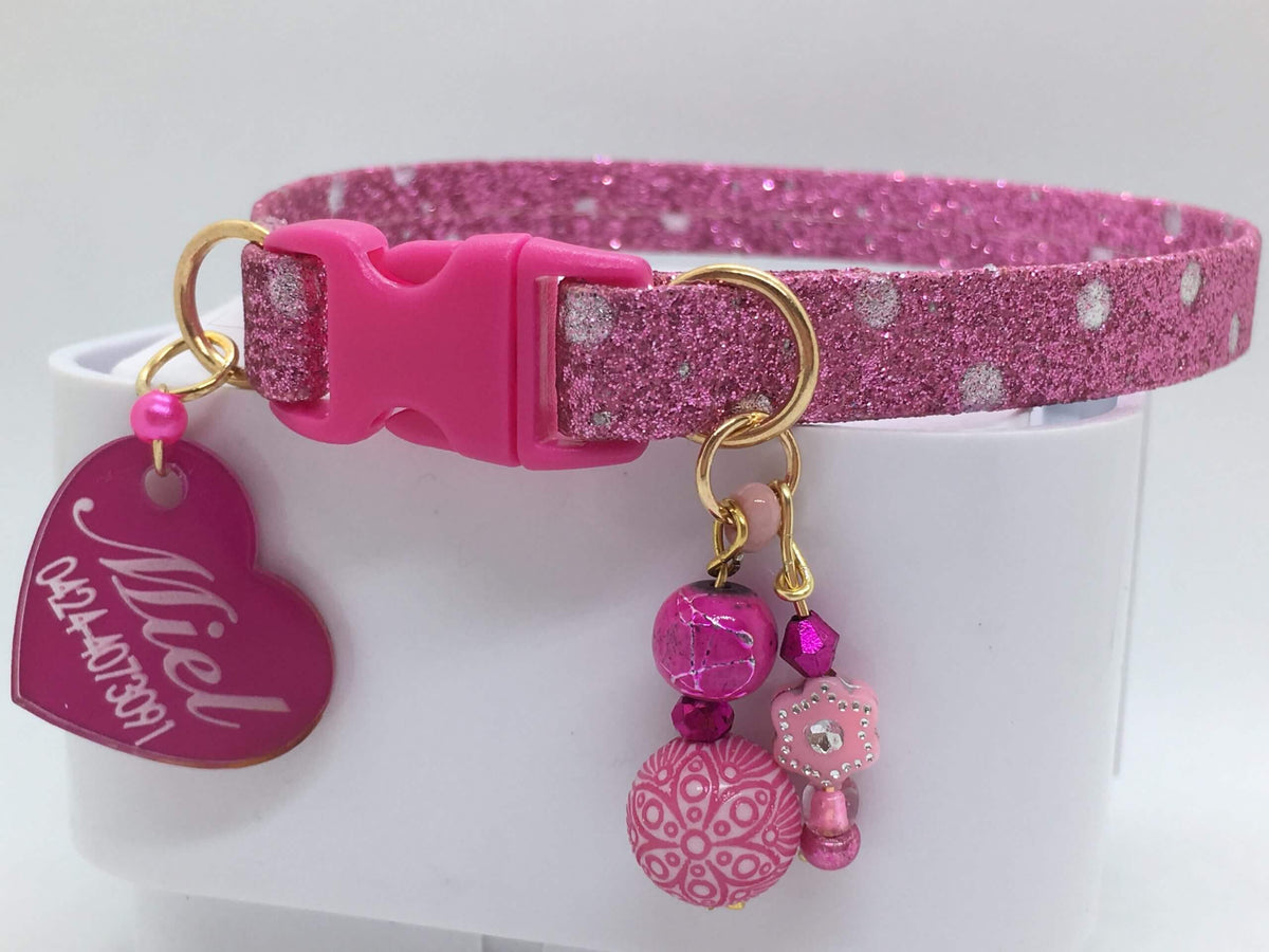 Fuchsia Polka Collar