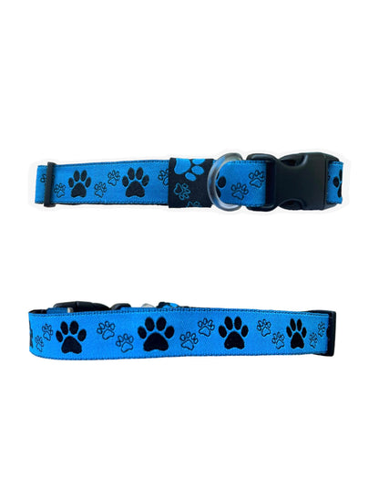 Huella de pata azul y negra - Collar estándar