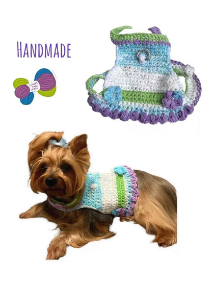 Handwoven Harness - Green, Blue, Purple & White
