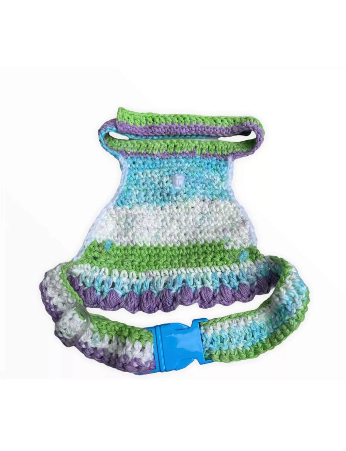 Handwoven Harness - Green, Blue, Purple & White