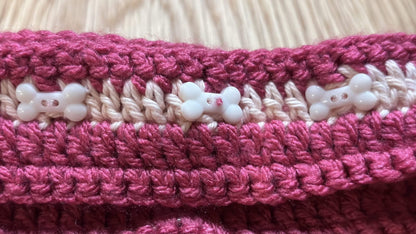 Handwoven Harness - Fuchsia, Pink & White