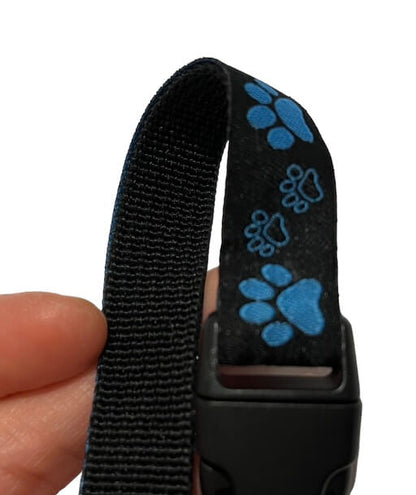 Huella de Pata Azul y Negra - Collar Estándar