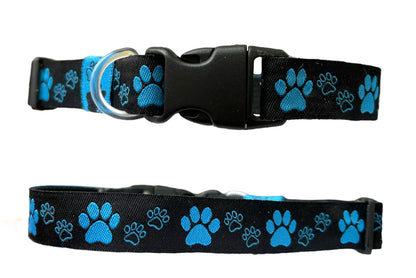 Huella de Pata Azul y Negra - Collar Estándar