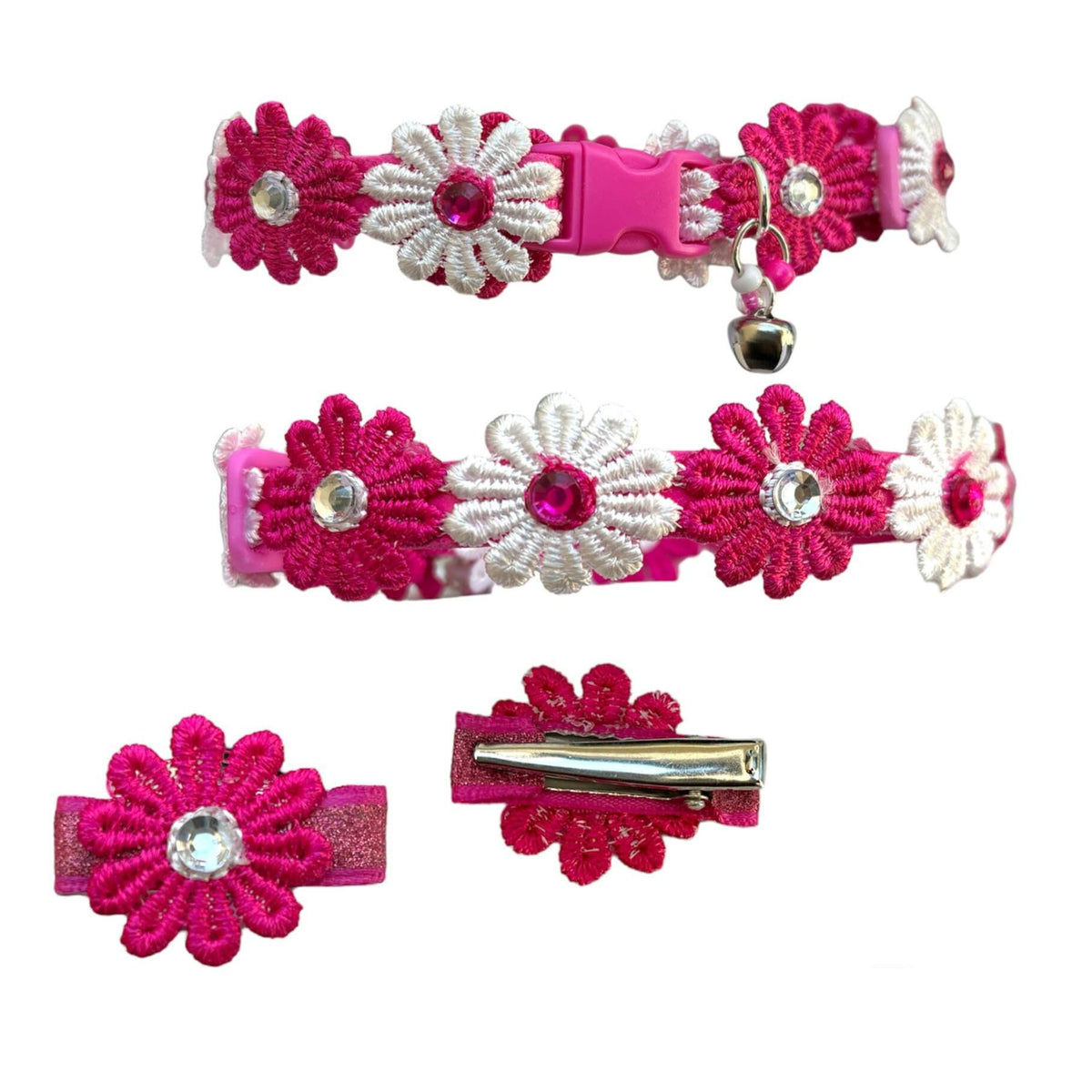 Floral & Stones - Fuchsia & White Flower