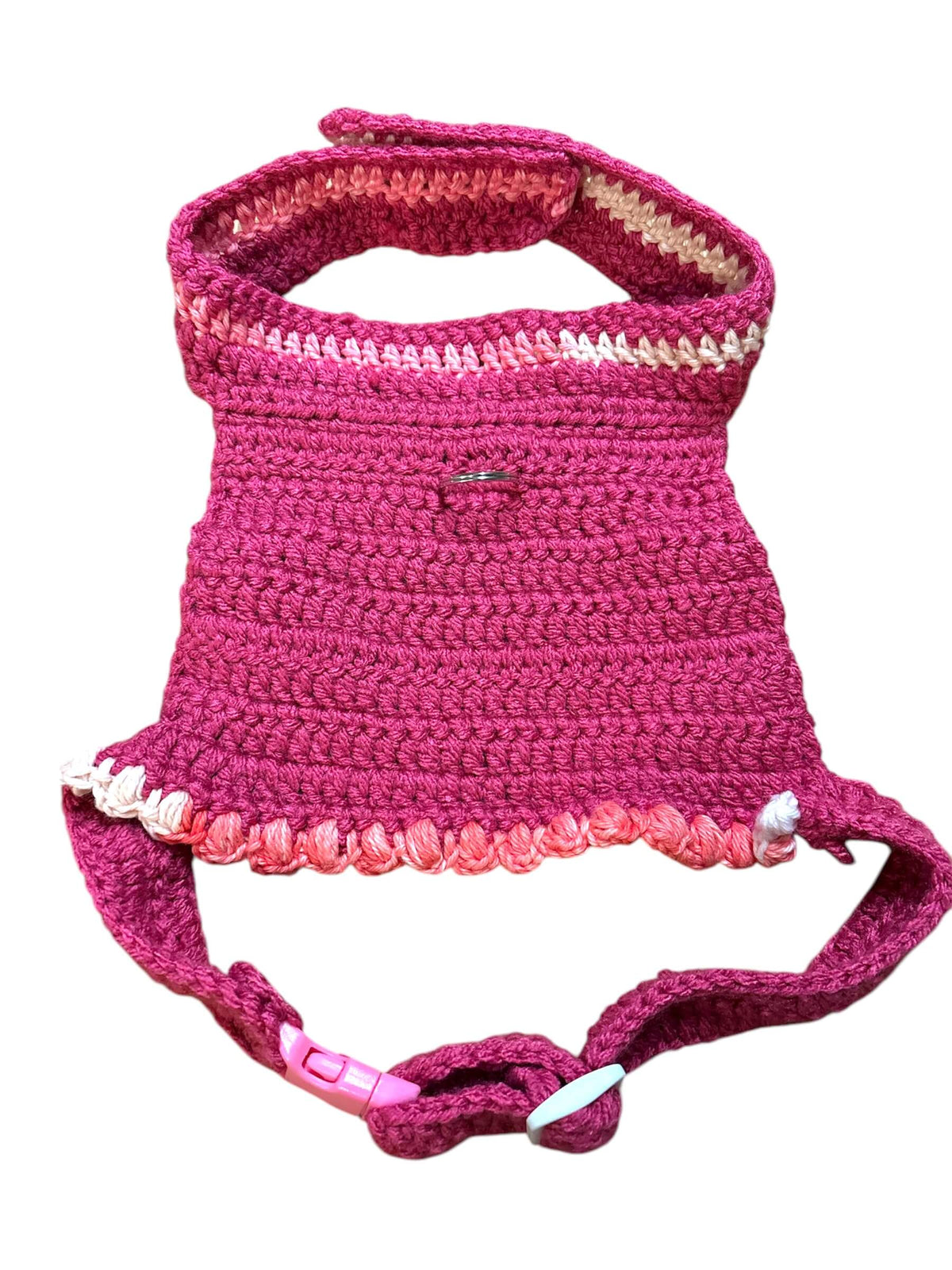 Handwoven Harness - Fuchsia, Pink & White
