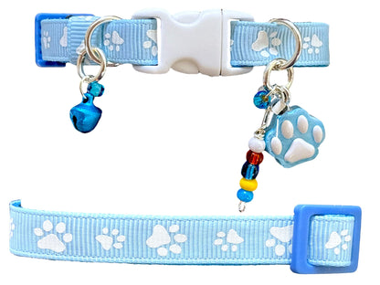 Huella de pata azul claro - Collar estándar