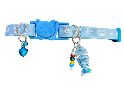 Huella de pata azul claro - Collar estándar