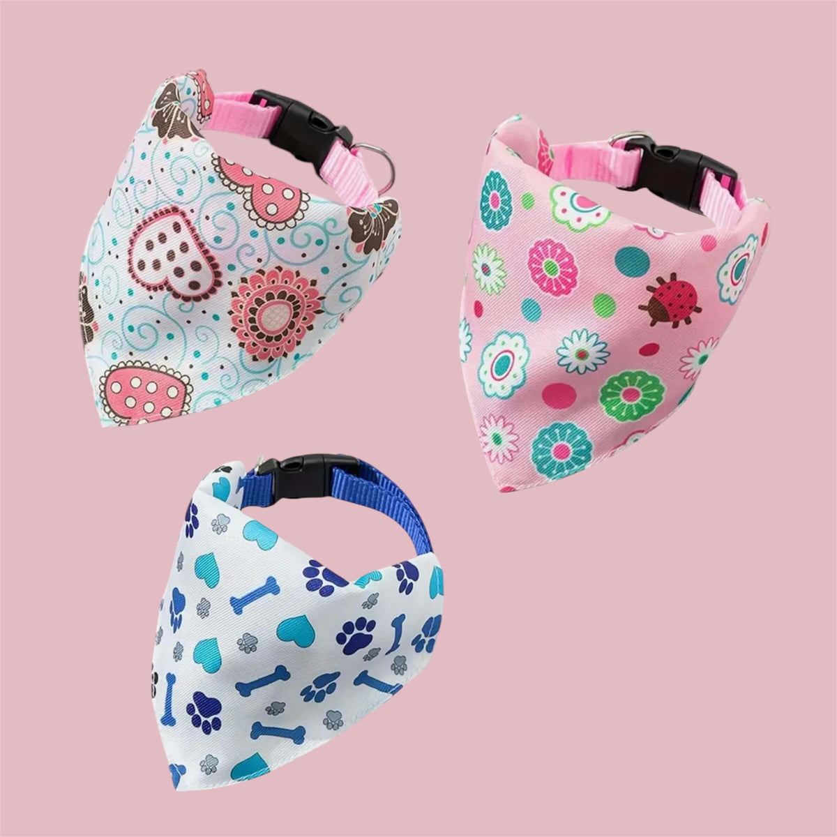 Hearted / Floral Printed Bandana