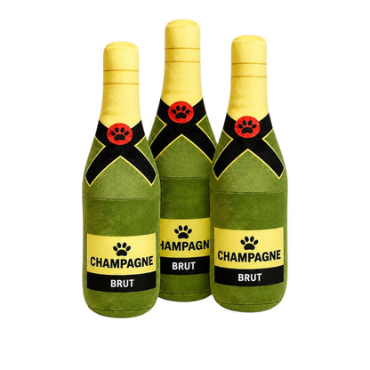 Champagne Bottle Plush Squeaky Dog Toy