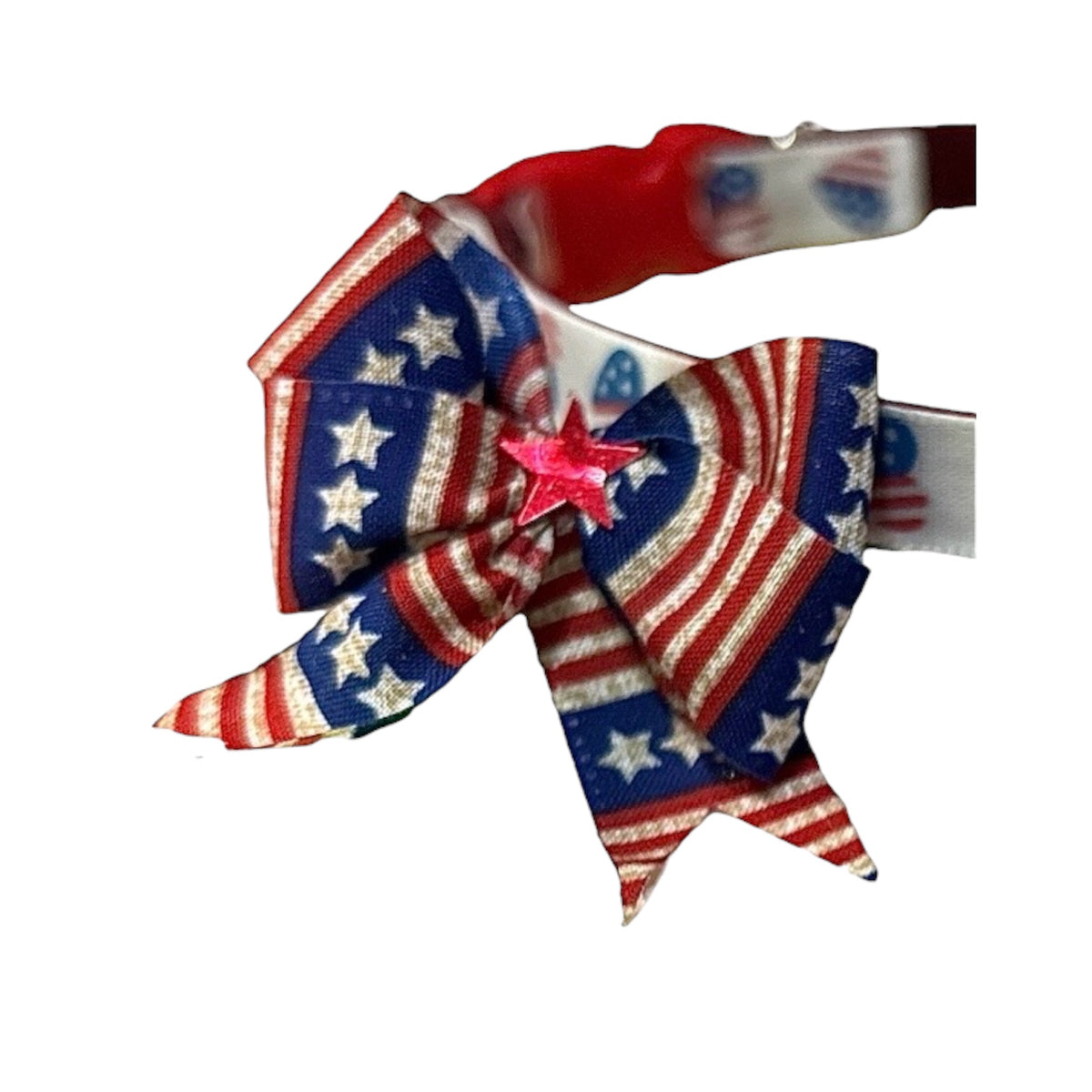 Red, Blue Star & Tripes Dog Bow