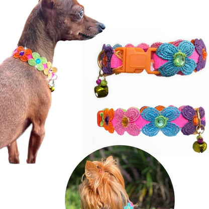 Collar de flor con clip naranja