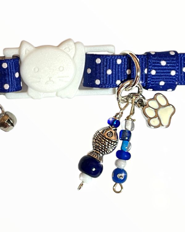 Dark Blue Polka Dots - Standard Collar
