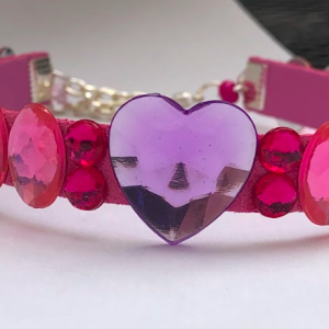 Purple Stones Heart Collar