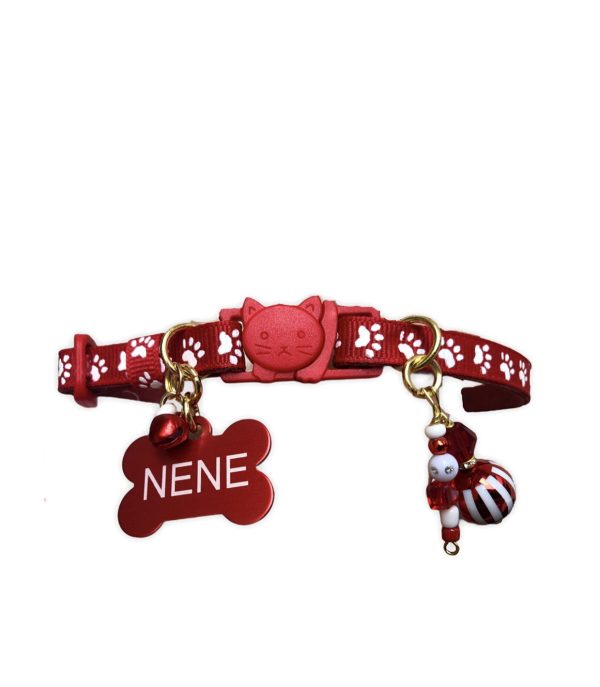 Red Paw Print - Standard Collar