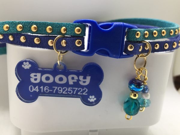 Slim Suede Duo with Gold Studs - Turquoise / Blue - Image 2