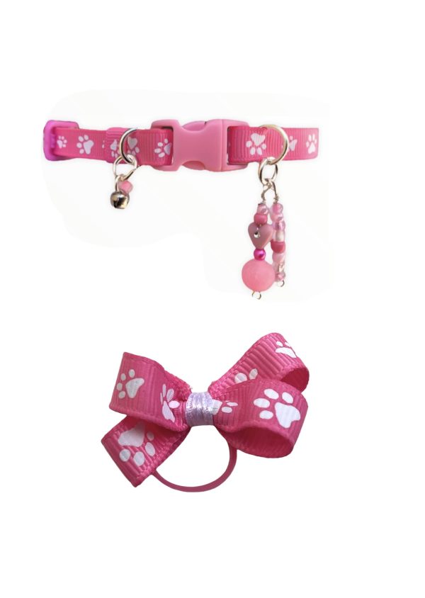 Pink Paw Print - Standard Collar