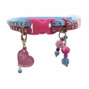 Slim Suede Duo with Gold Studs - Light Blue / Fuchsia