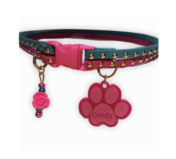 Slim Suede Duo with Gold Studs - Turquoise / Fuchsia