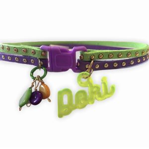 Slim Suede Duo with Gold Studs - Green / Purple
