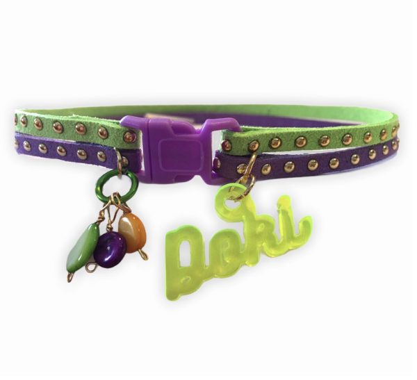 Slim Suede Duo with Gold Studs - Green / Purple