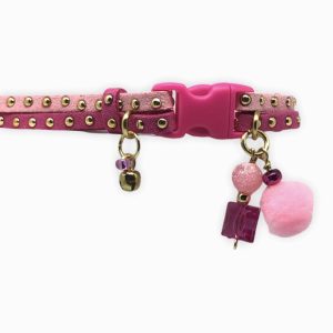 Slim Suede Duo with Gold Studs - Pink / Fuchsia