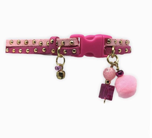 Slim Suede Duo with Gold Studs - Pink / Fuchsia