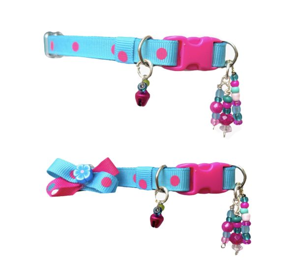 Fuchsia Polka Dots - Standard Collar