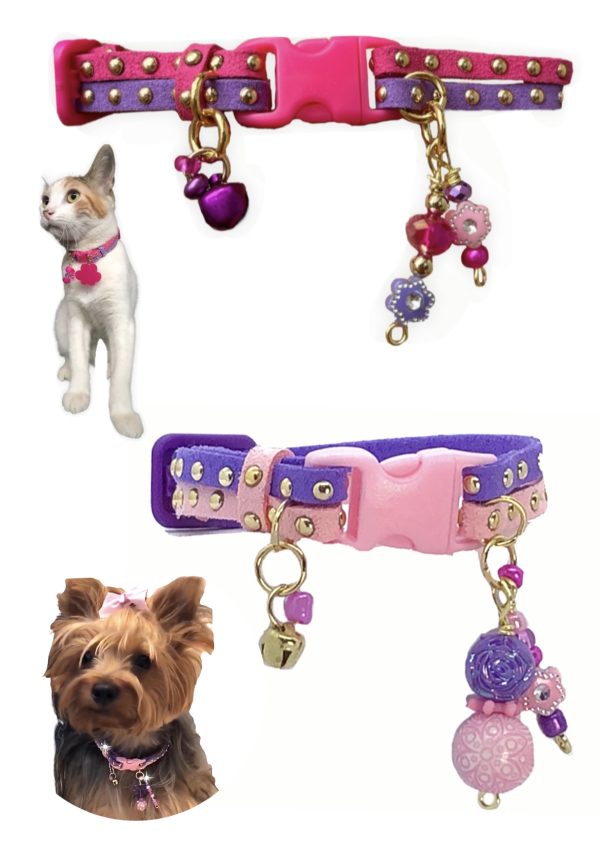 Slim Suede Duo with Gold Studs - Pink / Purple - Image 3