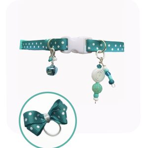 Turquoise Polka Dots - Standard Collar