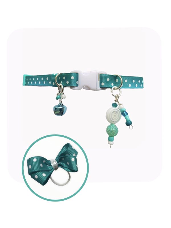Turquoise Polka Dots - Standard Collar