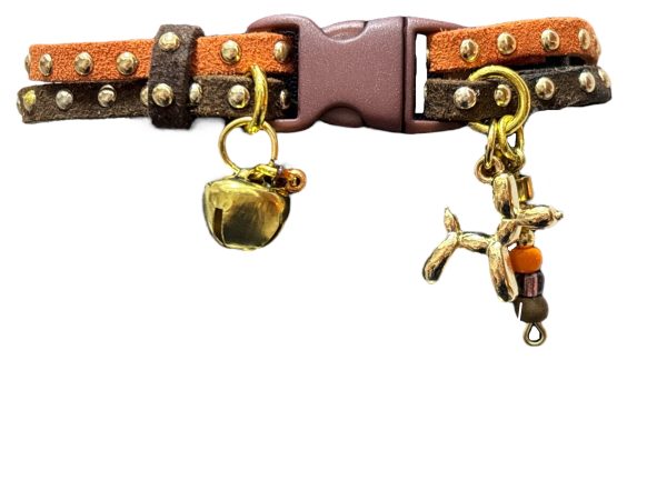 Slim Suede Duo with Gold Studs - Brown & Orange