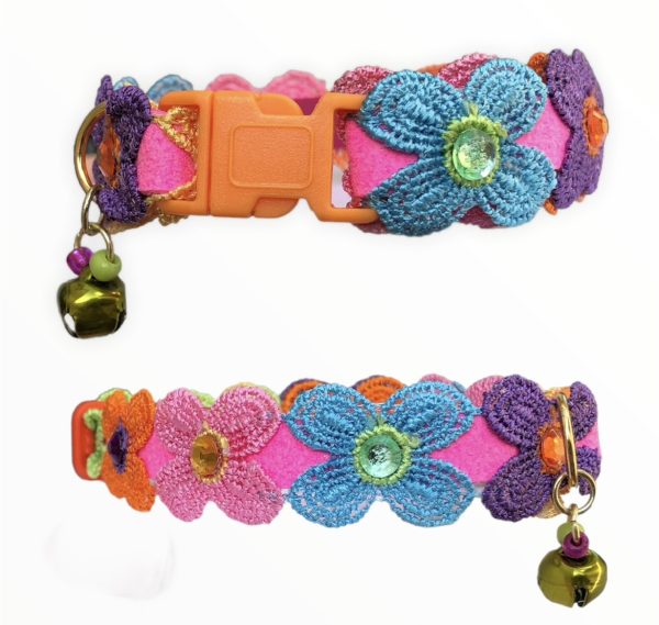 Orange Clip Flower - Wide Collar