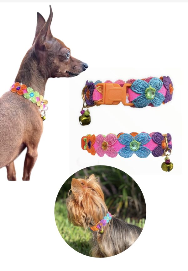 Orange Clip Flower - Wide Collar - Image 2