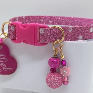 Fuchsia Polka Collar