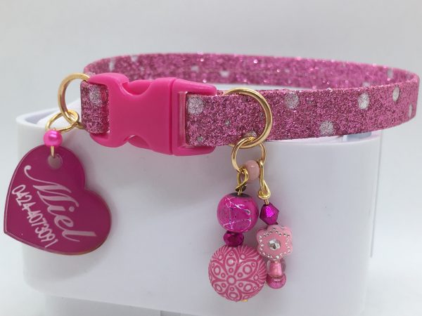 Fuchsia Polka Collar