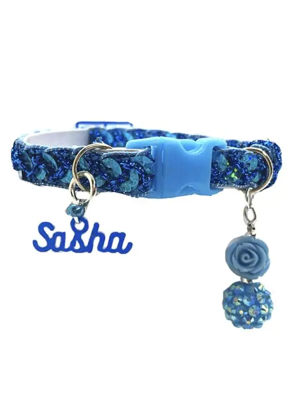 01 Light Blue Sequins Collar