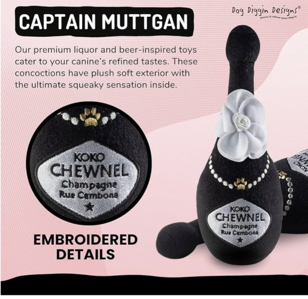 Stuffed Black Champagne Bottle - Image 2