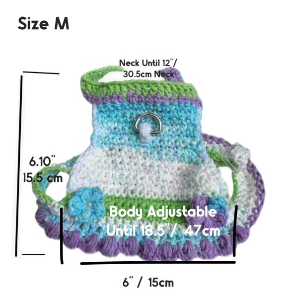 Handwoven Harness - Green, Blue, Purple & White - Image 4
